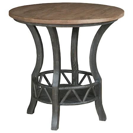 Pisgah Round Lamp Table with Two Tone Finish