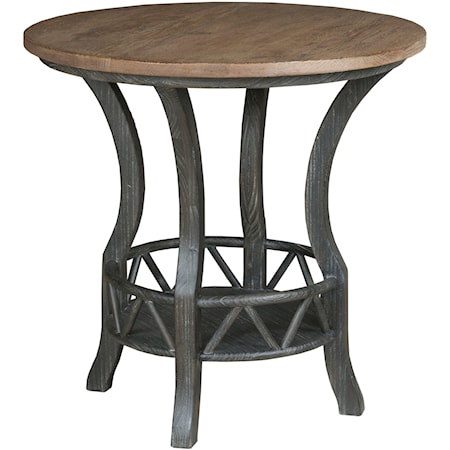 Pisgah Round Lamp Table with Two Tone Finish