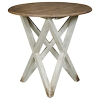 Colton Round Lamp Table with Two-Tone Finish