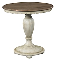 Round Accent Table with Scalloped Edges