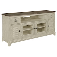 66" Console with 2 Drawers and 4 Doors and Adjustable Shelves