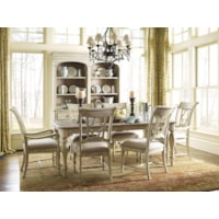 7 Piece Dining Set with Canterbury Table and Quatrefoil Back Chairs