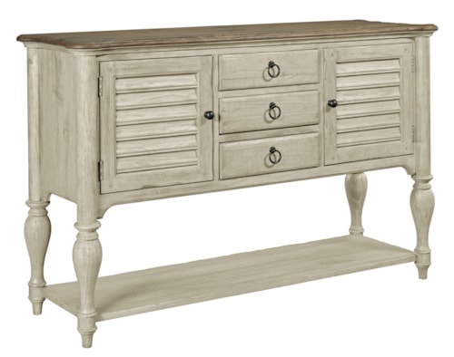 Edisto Sideboard with 3 Drawers and Silverware Tray and 2 Doors