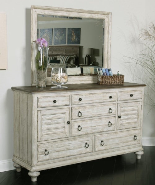 Ellesmere Dresser and Weatherford Landscape Mirror Combination