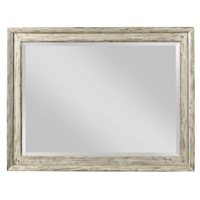 Landscape Mirror with Wooden Frame and Beveled Mirror