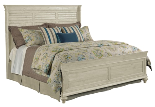 Shelter King Bed Package with Shutter-Style Headboard and Panel Footboard