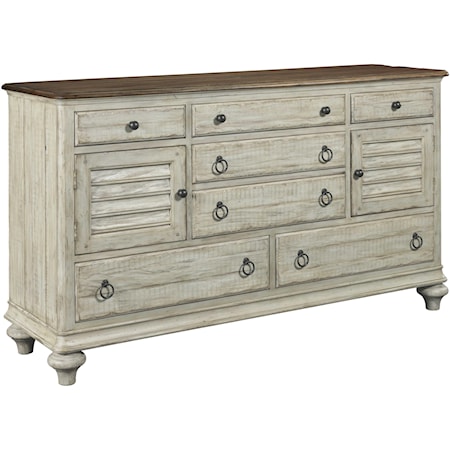 Ellesmere Dresser with 6 Drawers and 2 Shutter-Style Doors