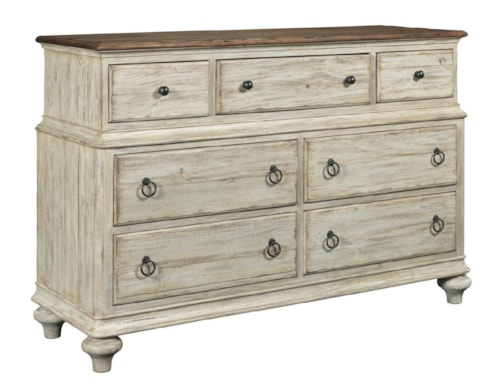 Wellington Drawer Dresser with 7 Drawers and Flip-Down Drawer