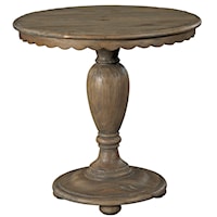 Round Accent Table with Scalloped Edges