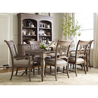 7 Piece Dining Set with Canterbury Table and Quatrefoil Back Chairs