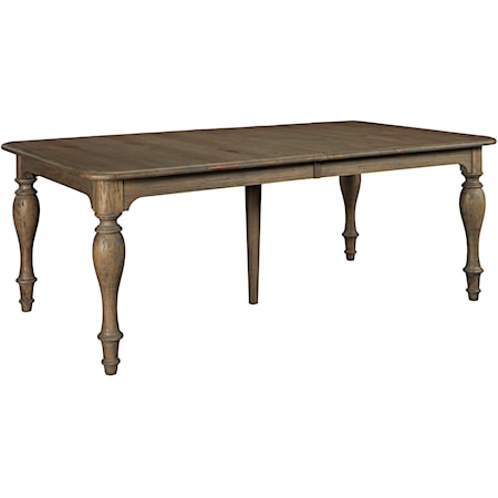 Canterbury Table with 4 Turned Legs and Rectangular Curved Table Top
