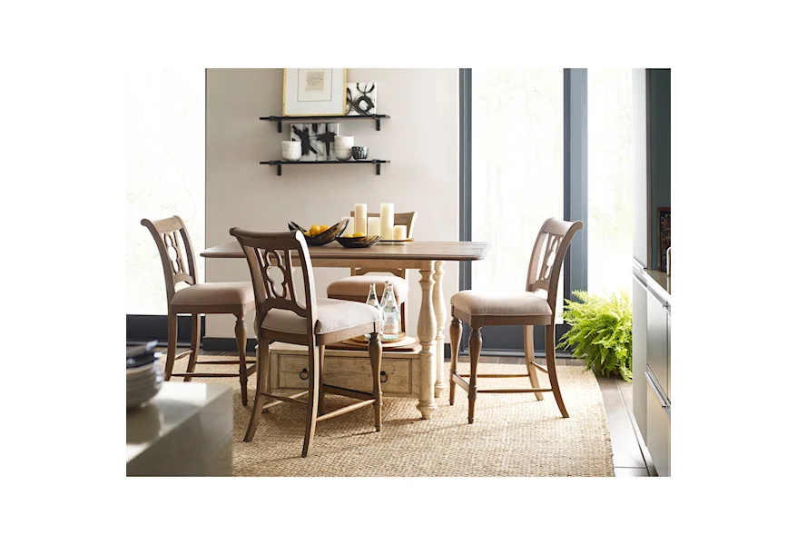Weatherford 5-Piece Kitchen Island and Chair Set by Kincaid Furniture at Malouf Furniture Co.