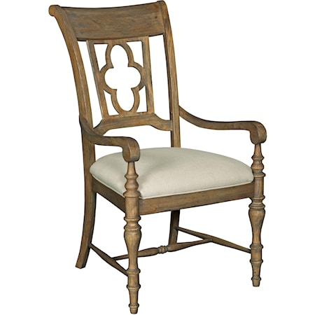 Arm Chair with Quatrefoil Back