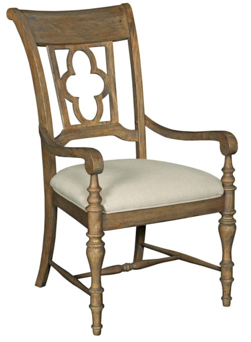 Arm Chair with Quatrefoil Back