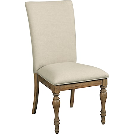 Tasman Upholstered Chair with Front Turned Legs