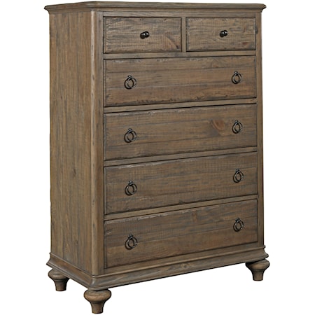 Hamilton Chest with 6 Drawers and Bun Feet