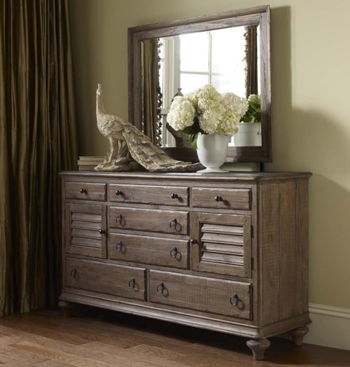 Ellesmere Dresser and Weatherford Landscape Mirror Combination