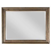 Landscape Mirror with Wooden Frame and Beveled Mirror