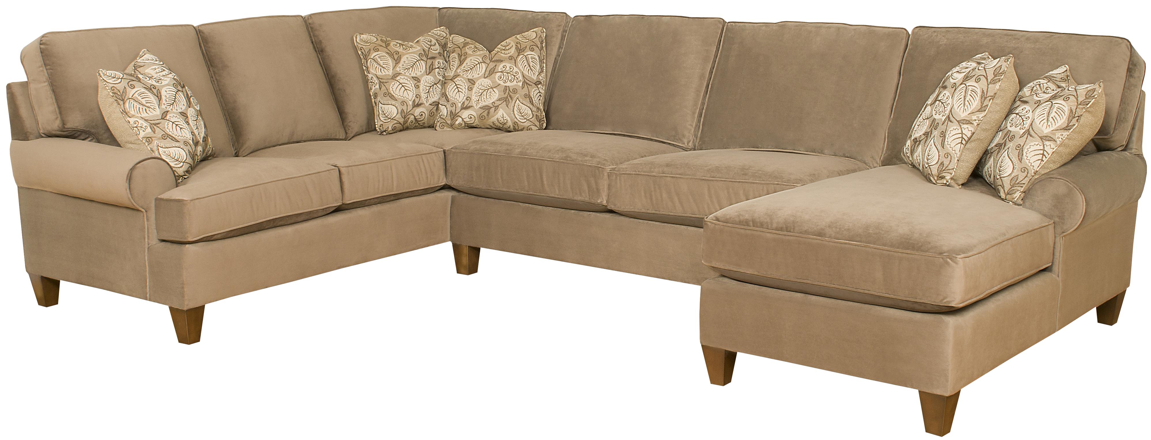 King Hickory Chatham Customizable 3 Piece Sectional Sofa with Sock Arms