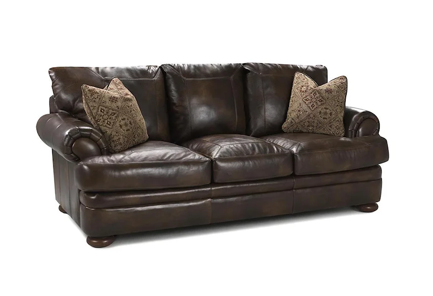 Montezuma Leather Studio Sofa by Klaussner at EFO Furniture Outlet
