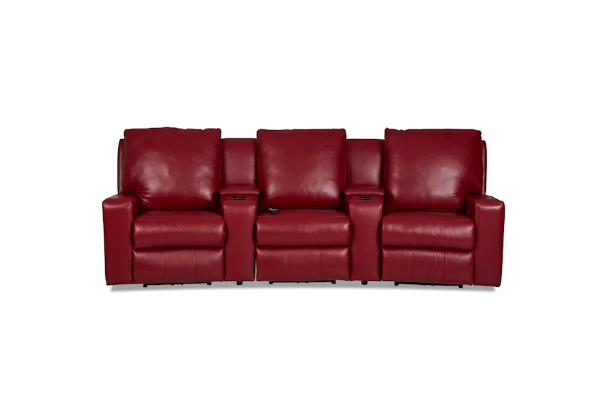 Alliser 3-Seat Theater Seating Group by Klaussner at Kaplan's Furniture