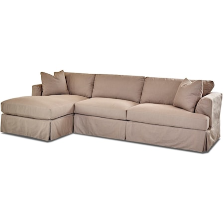 3-Seat Slipcover Chaise Sofa Sectional with LAF Chaise