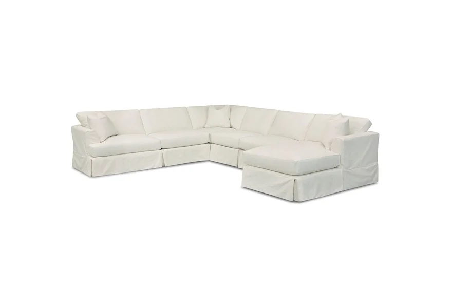 Bentley 5-Seat Sectional Sofa w/ RAF Chaise by Klaussner at Pilgrim Furniture City