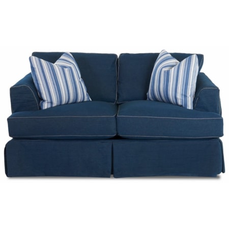 Slipcover Loveseat with Flared Track Arms