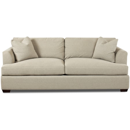 Contemporary Innerspring Sleeper Sofa with Flared Track Arms