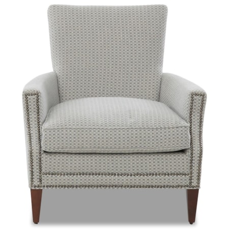 Chair with Nailhead Trim and Down Blend Seat Cushion