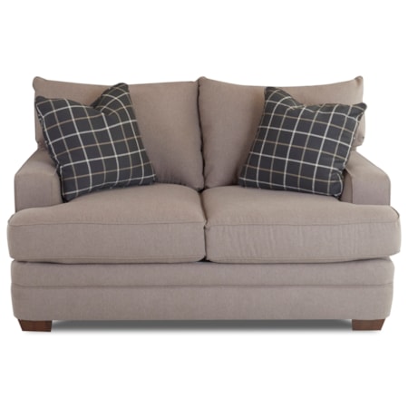 Casual Loveseat with Square Track Arms