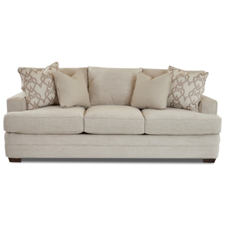 Casual Sofa with Square Track Arms