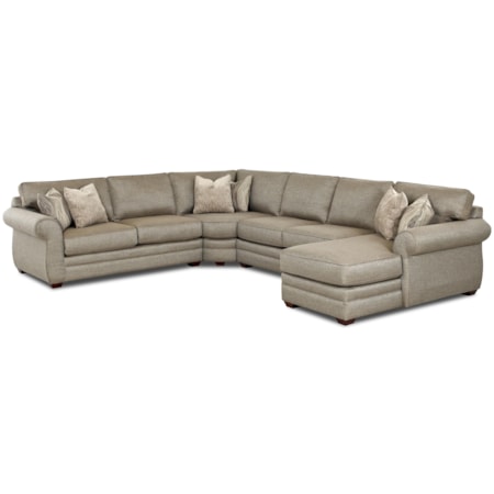 Transitional Sectional Sofa with Right Chaise