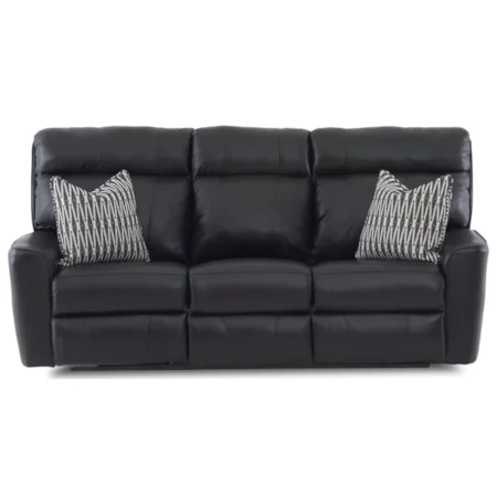 Casual Power Headrest Reclining Sofa with Pillows and USB Charging Ports