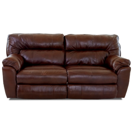Casual Reclining Love Seat with Pillow Top Arms