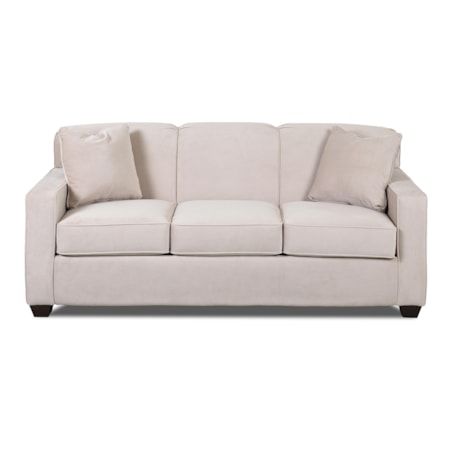 Contemporary Innerspring Queen Sleeper Sofa with Tight Back and Track Arms