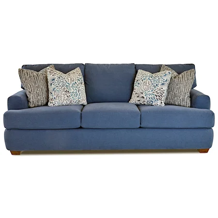 Casual Sofa with Deep Seats and Club Arms