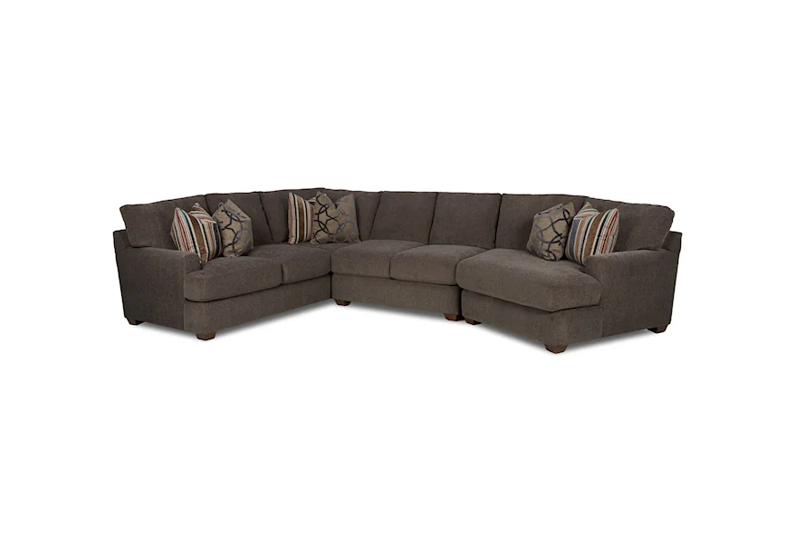 Haynes 3 Pc Sectional Sofa w/ RAF Cuddler by Klaussner at Johnny Janosik