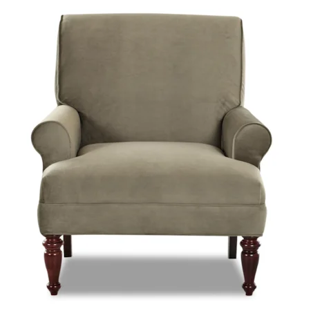 Mila Accent Chair with Turned Wood Legs