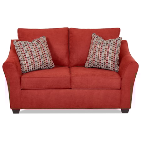 Contemporary Loveseat with Flared Arms