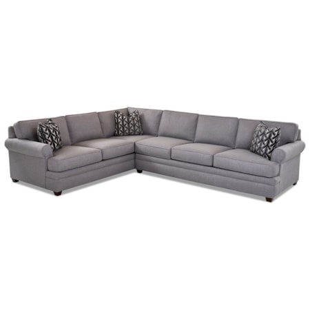 Casual 2-Piece Sectional Sofa with RAF Sofa