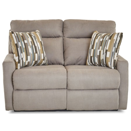 Reclining Loveseat with Track Arms and Pillows