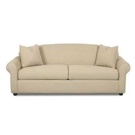 Rolled Arm Sofa with Accent Pillows