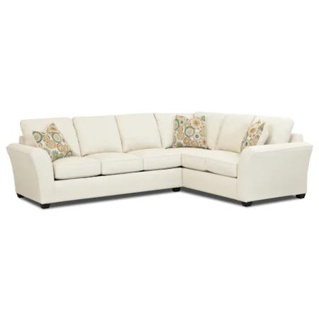 Transitional 2 Piece Sectional Sleeper Sofa with Innerspring Mattress
