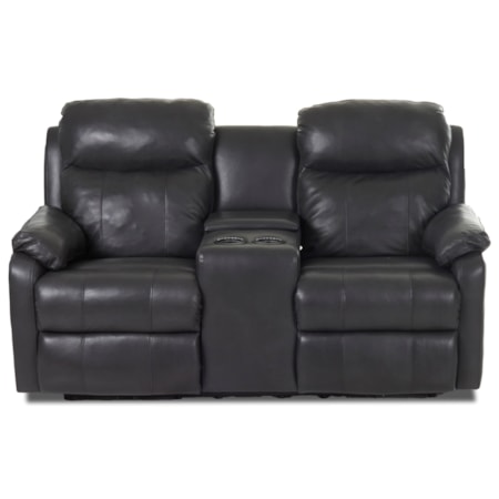 Casual Console Reclining Loveseat