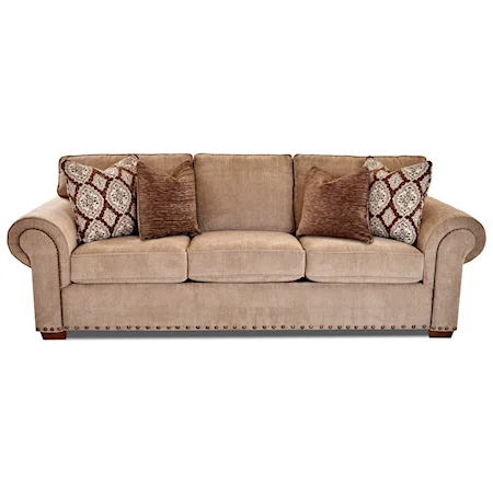 Traditional Sofa with Two Sizes of Nailheads