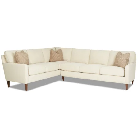 Contemporary L-Shape Sectional with Down Blend Cushions
