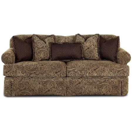 Stationary Sofa with Skirted Base
