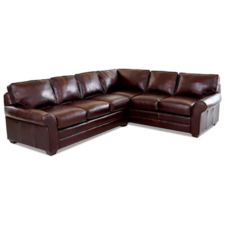Casual 2 Pc Leather Sectional Sofa w/ LAF Sofa