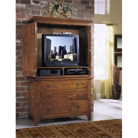 TV Armoire with 3 Drawers and 2 Media Compartments